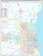 Milwaukee-Waukesha-West Allis Metro Area Wall Map Premium Style